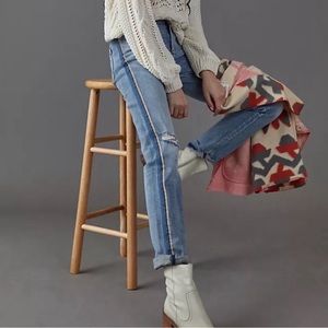 Anthropologie Pilcro Side Stripe Mid-Rise Slim Boyfriend Premium Denim Jeans 26T